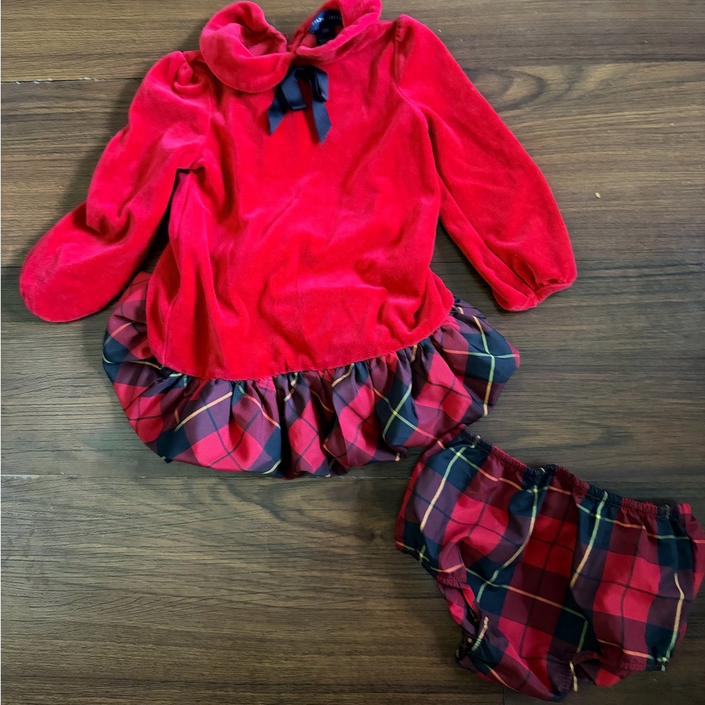 Ralph Lauren Red Plaid Kids Set Size 24M